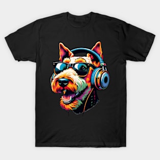 Irish Terrier Smiling DJ with Energetic Beats T-Shirt